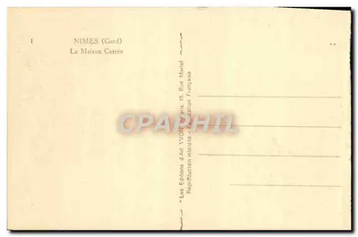 Nîmes (Gard) — La Maison Carrée — éditeur Les Editions d'Art YVON, Paris — Rewers