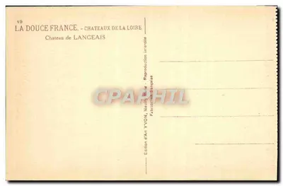 Castelo de Langeais — Castelos da Loire — Edição de Arte YVON — Verso