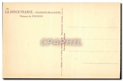 Kasteel van Chinon — uitzicht op de Loire — Editeurs d'Art YVON, Neully-sur-Marne — Achterkant