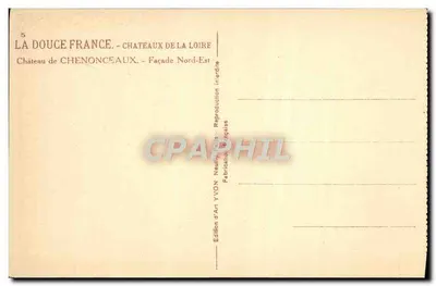 Zamek Chenonceaux — Façada Północno-Wschodnia — Wydawnictwo Sztuki YVON — Rewers