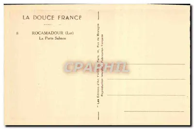 Rocamadour (Lot) — Drzwi Salmon — Éditions d'Art Yvonne, Paryż — Rewers