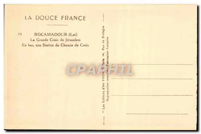 Rocamadour (Lot) — Wielka Krzyżowa Świętego Jana — Éditions Yvon d'Art — Rewers