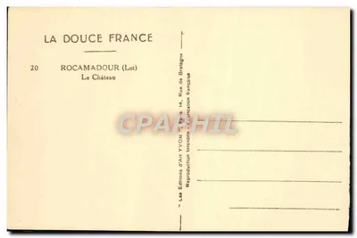 Rocamadour (Lot) — Zamek — Wydawnictwo Sztuki Yvon — Rewers