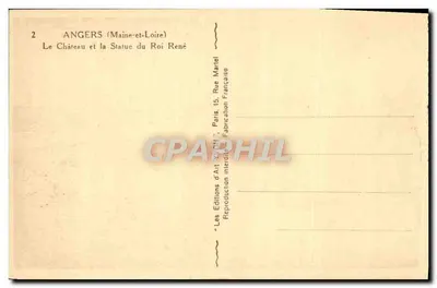 Angers (Maine-et-Loire) — Zamek i Statua Króla René — Éditions d'Art Yvon, Paris — Rewers