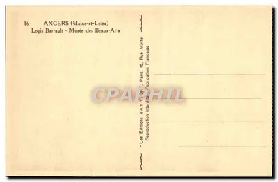 Angers (Maine-et-Loire) — Logis Barrault - Muzeum Sztuk Pięknych — Éditions d'Art Barrault — Rewers