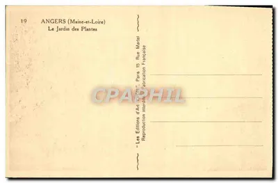 Angers (Maine-et-Loire) — O Jardim das Plantas — Éditions d'Art Yvon — Verso