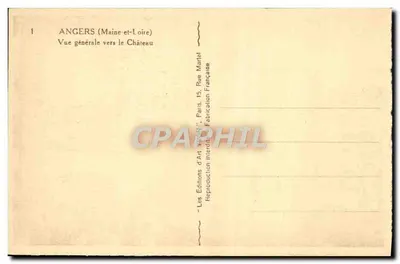 Angers (Maine-et-Loire) — Vista generale verso il Castello — Les Éditions d'Art AYON, Parigi — Verso