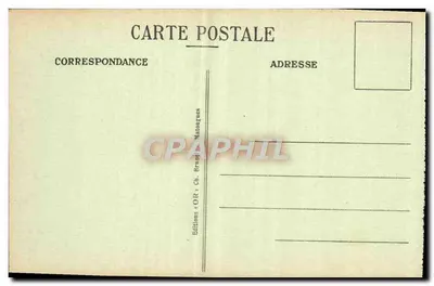 Reims (1919) — Zniszczona, ale stojąca katedra, majestatycznie unosi się w ruinach Reims. — Rewers