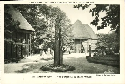 Camarões Togo — Vista geral do grande pavilhão — Boileau & Carrière, Arqs.