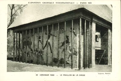 Pavilhão da Caça — Camerun Togo — Exposição Colonial Internacional Paris 1931 — Lejeune Peintre