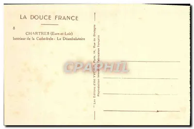 Chartres (Eure-et-Loir) — Intérieur de la Cathédrale, le Déambulatoire — Éditions d'Art YVON, Paris — Verso