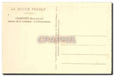Chartres (Eure-et-Loir) — Wewnętrzna część katedry — Le Déambulatoire — Les Éditions d'Art Yvon, Paryż — Rewers