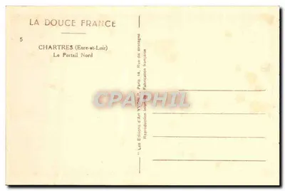 Chartres (Eure-et-Loir) — Portal północny — Les Éditions d'Art YVON — Rewers
