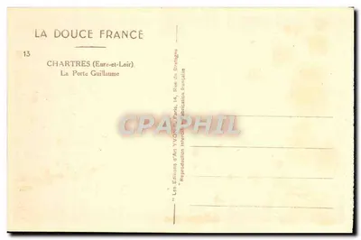 La Porte Guillaume — tour ronde en pierre avec créneaux — éditeur Les Éditions d'Art YVON, Paris — Verso