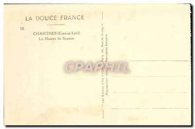 Chartres (Eure-et-Loir) — Dom Rybaka — Wydawnictwo Sztuki Yvonne — Rewers