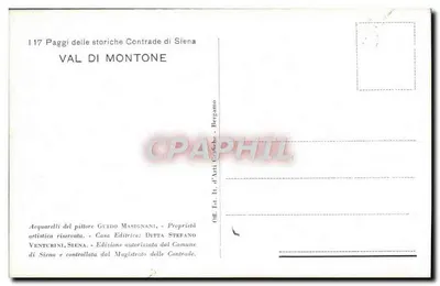 Página da história de Siena — Val di Montone — edição autorizada pelo Comune de Siena — Verso