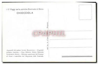 Chiocciola — Siena — Wydanie zatwierdzone przez Gminę Siena — Rewers