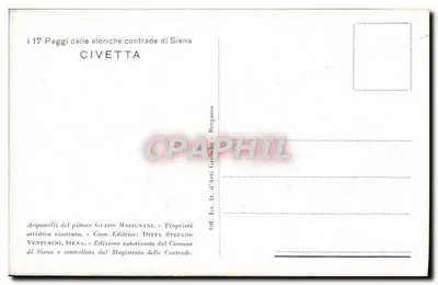 Civetta — Siena — Edição autorizada pelo Comune de Siena — Verso