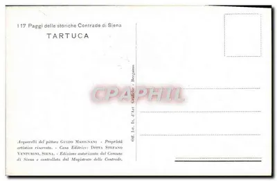 Tartuca — Siena — Edição autorizada pelo Comune de Siena — Verso