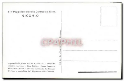 Nicchio — Strona historyczna Contrade Sienne — Wydanie zgodne z Miastem Sienne — Rewers