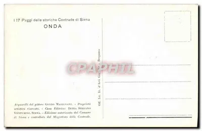 Młody chłopiec w tradycyjnym stroju trzymający flagę — Via Sagata, Sienne — G.M. (Guido Masignani) — nr 17 z serii — Rewers