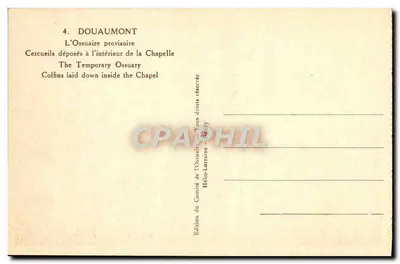 Douaumont — Tymczasowy Ossuar — Wydawnictwo Hélio-Lorraine — Rewers