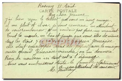 Rosnay-l'Hôpital (Aube) — O Castelo (lado da Voire) — Coleção Vautrin — Verso