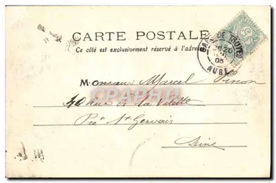 Troyes, Jardin de Chevreuse — widok z parku z aleją i ławką — wydawca M. Lécuyer, n°44 — Rewers