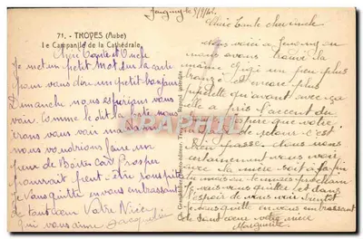 Kamienica katedry — TROYES (Aube) — Ch. Grandelé, wydawca, nr 71 — Rewers