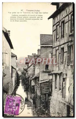 Troyes (Aube) — Widok z Traversin Pont des Callies — Ch. Grandjean