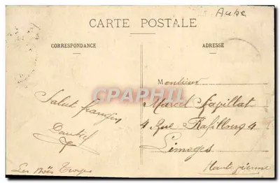 Stara pocztówka Troyes La Fontaine Argence — Rewers