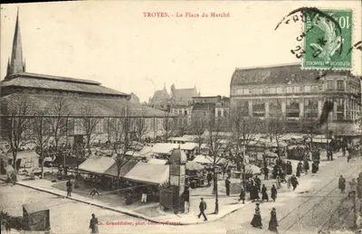 Troyes — Place du Marché — Ch. Granddidier, fotograf i wydawca, Troyes