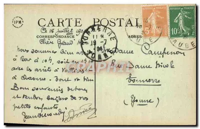 Bar-sur-Seine — Dom z XVI wieku na rogu na konsoli : figura św. Rocha — E. Duchat imp. édit. — Rewers