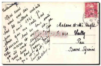 Bilhete postal antigo L'Aude Castelnaudary Castelo — Verso