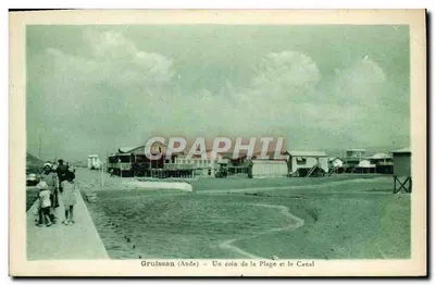 Gruissan (Aude) — Um canto da Praia e o Canal — L. Monnier, Lirepeisset