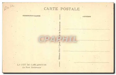 A Porta Narbonnese — Carcassonne — Edições de Arte 'Jordy' — Verso