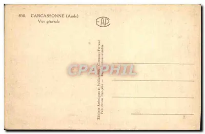 Carcassonne — Vista geral — Éditions Artiennes et Publiques Clermont-Ferrand — Verso