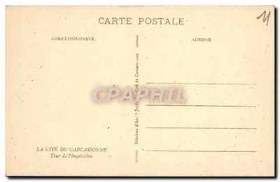 Città di Carcassonne — Torre dell'Inquisizione — Edizioni d'Arte Jordy — Verso