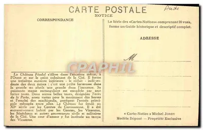 Carcassonne — Het Feodale Kasteel — Hoofdingang — Notitie — Achterkant