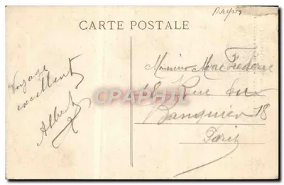 Bilhete postal antigo Najac Sob os muros — Verso