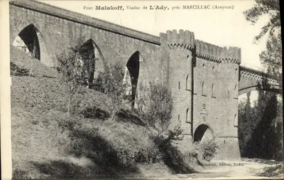 Ponte Malakoff, Viaduto de L'Ady, perto de MARCILLIAC (Aveyron) — Douziech, editor, Rodez