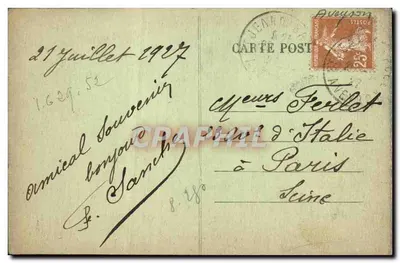 Mout, Francja — Mout, Francja — Niebieska kartka pocztowa — Rewers