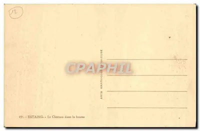Estaining — O Castelo na névoa — Arts Graphiques Douloise — Verso