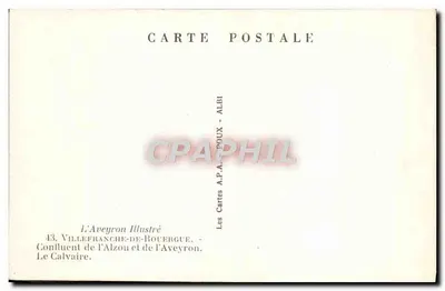 O Calvário — Conflito do Alzou e do Aveyron — As Cartas A.P.A. - ALBI — Verso