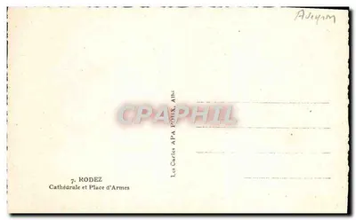 Rodez — Katedra i Plac Zbrojny — Les Cartes APA PONIX, AIN — Rewers