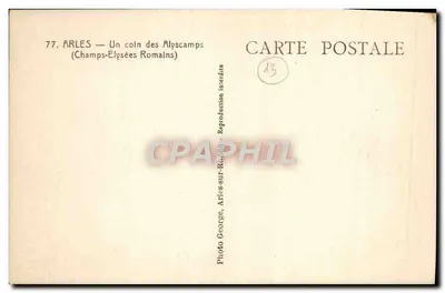 Arles — Kąt Aliscamp (Rzymskie Champs-Élysées) — Photo George, Arles — Rewers