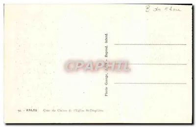Arles — Dziedziniec Klasztoru Kościoła Świętego Trofimego — Foto George, Arles, zabronione reprodukowanie — Rewers