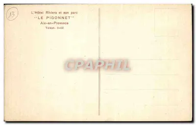 Ogród z fontanną i basenem — Hotel Riviera i jego park 'LE PIGONNET' — Aix-en-Provence — Rewers