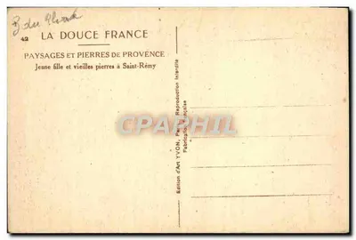 Menina jovem e pedras antigas em Saint-Rémy — Edição de Arte YVON, n°42 — Verso
