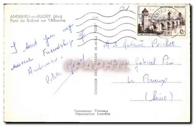 Most Battant nad Albarine — Ambérieu-en-Bugey (Ain) — Comhier Impr. Mâcon — Rewers
